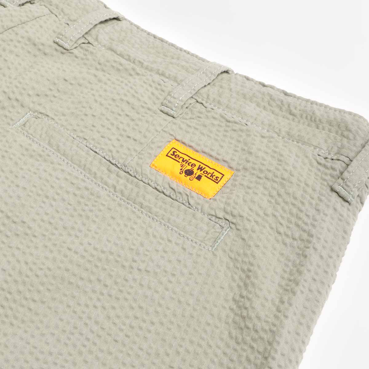 main Service Works Seersucker Part Timer Shorts, Sage, Detail Shot 4