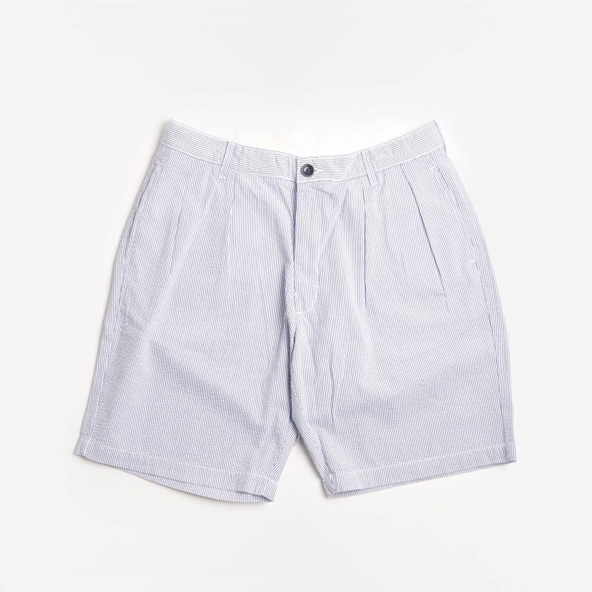 main Service Works Seersucker Part Timer Shorts, Navy Stripe, Detail Shot 1