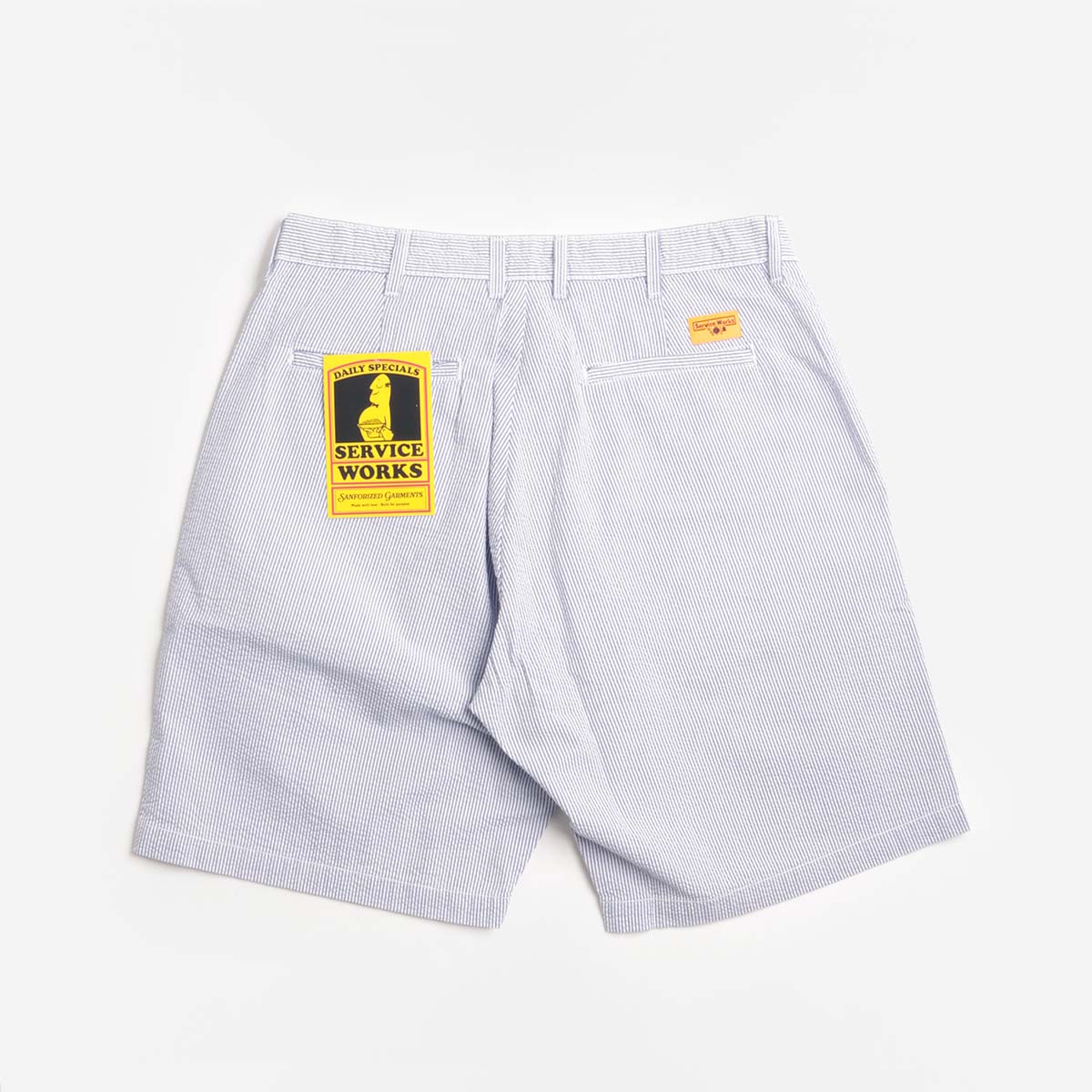 Service Works Seersucker Part Timer Shorts, Navy Stripe, Detail Shot 2