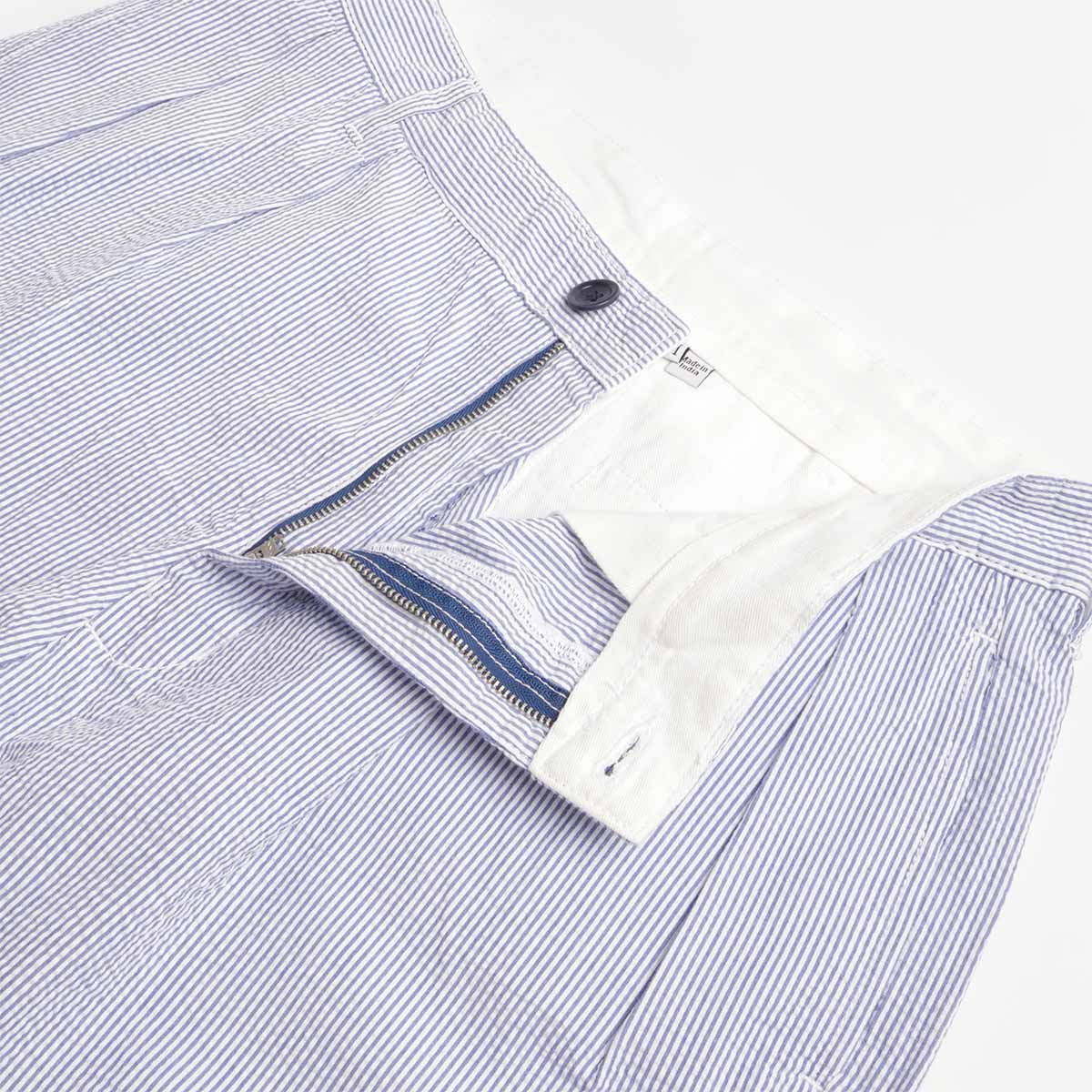 main Service Works Seersucker Part Timer Shorts, Navy Stripe, Detail Shot 3
