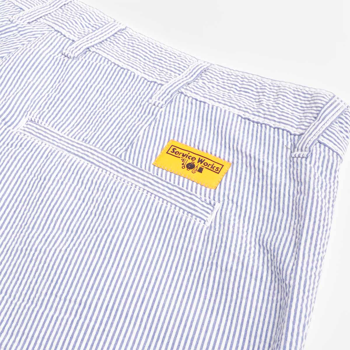 Service Works Seersucker Part Timer Shorts, Navy Stripe, Detail Shot 4