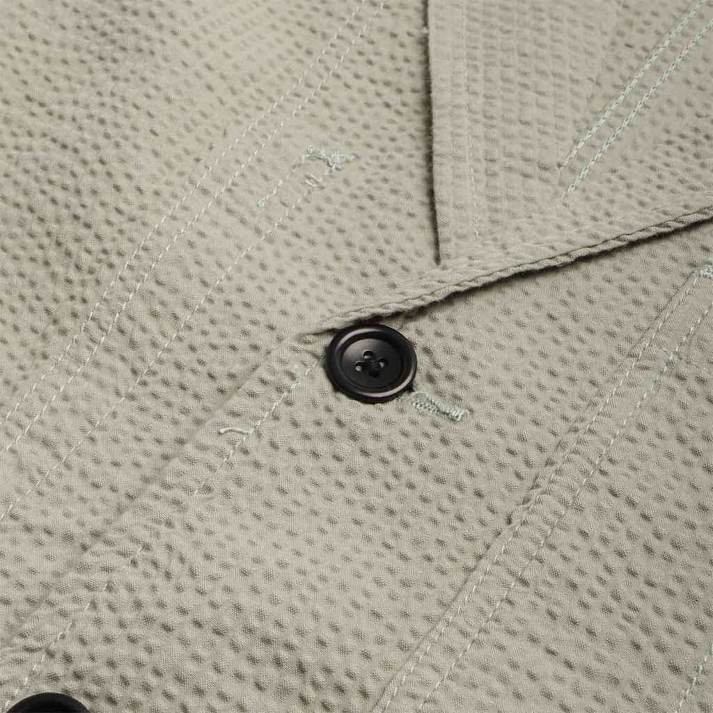 Service Works Seersucker Server Suit Jacket, Sage, Detail Shot 4