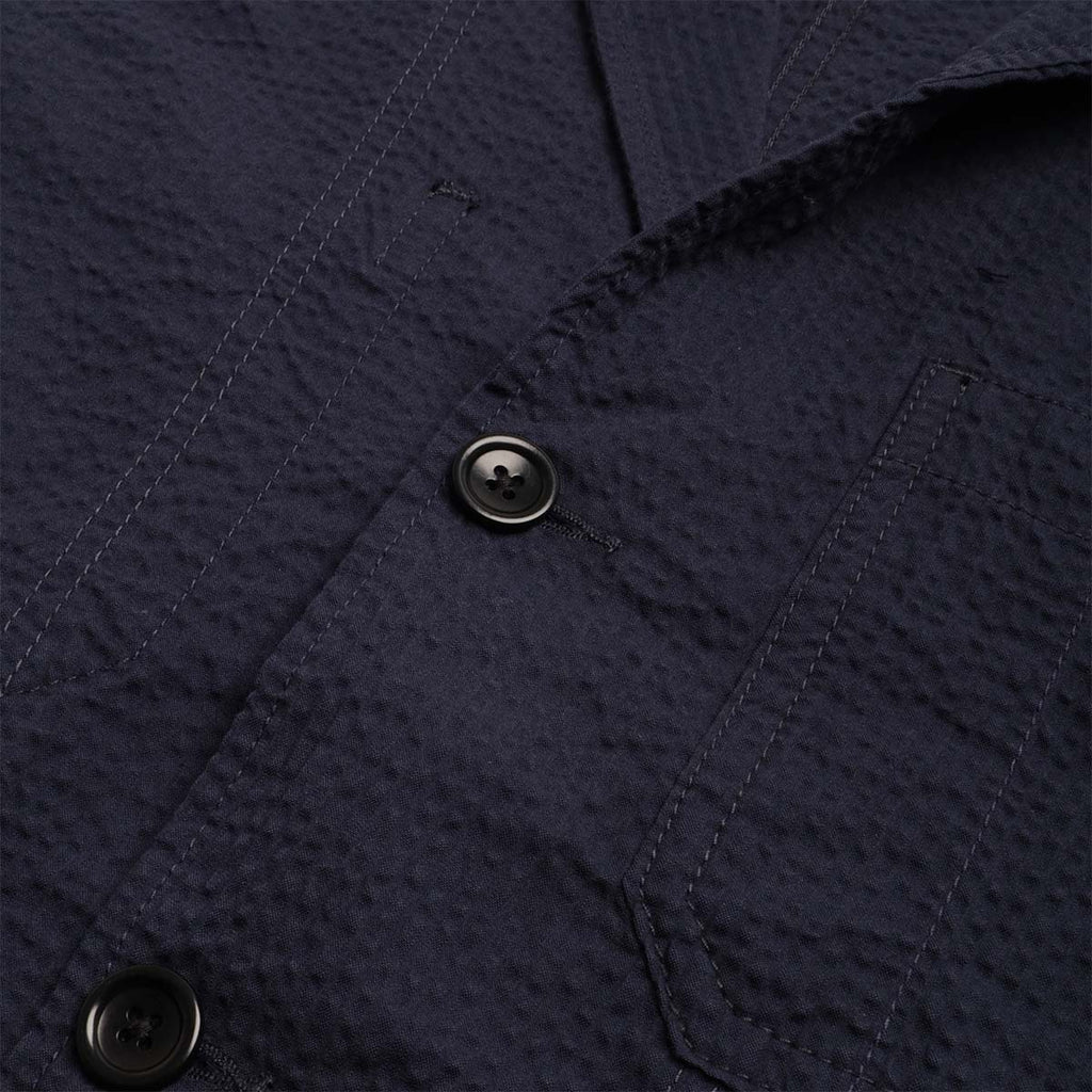 Service Works Seersucker Server Suit Jacket, Dark Navy, Detail Shot 4