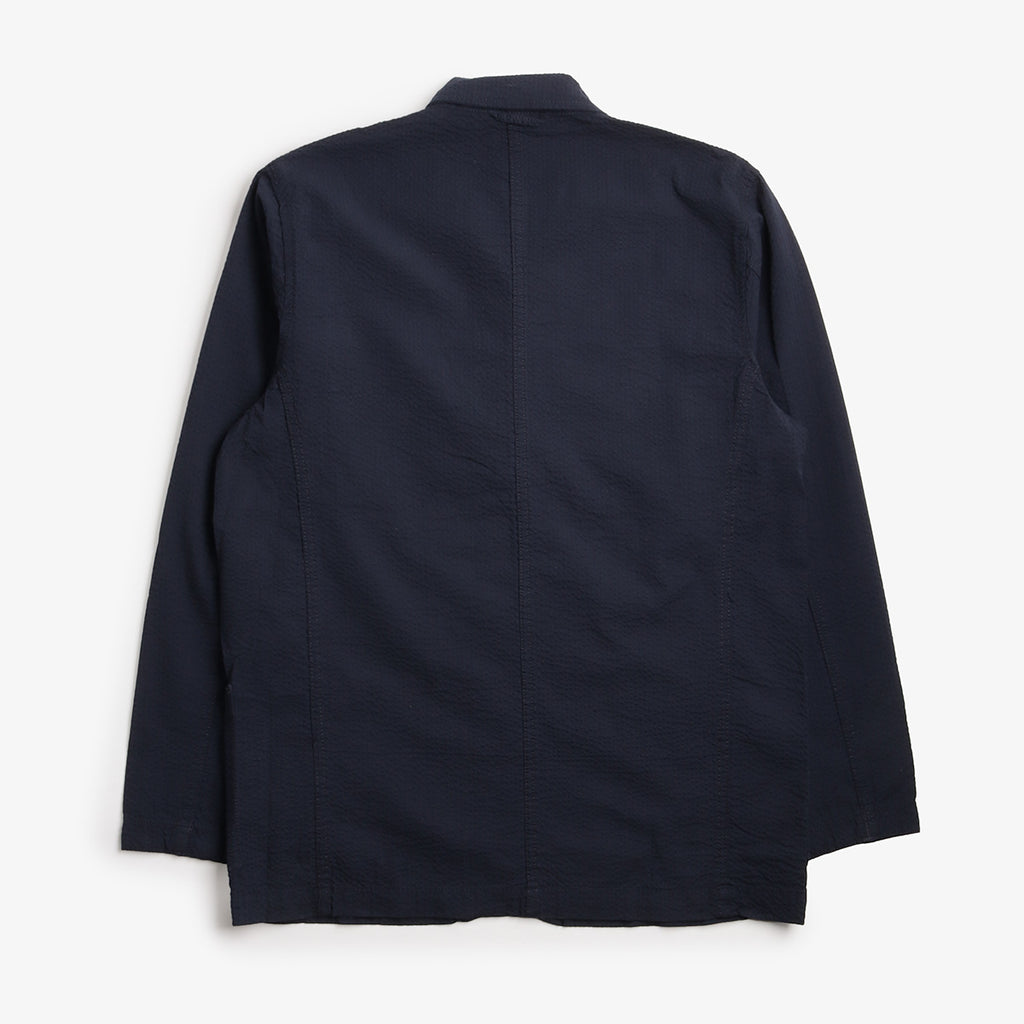 Service Works Seersucker Server Suit Jacket, Dark Navy, Detail Shot 5