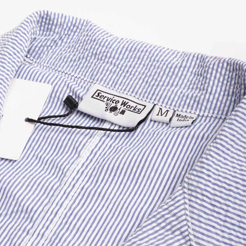 Service Works Seersucker Server Suit Jacket, Navy Stripe, Detail Shot 2