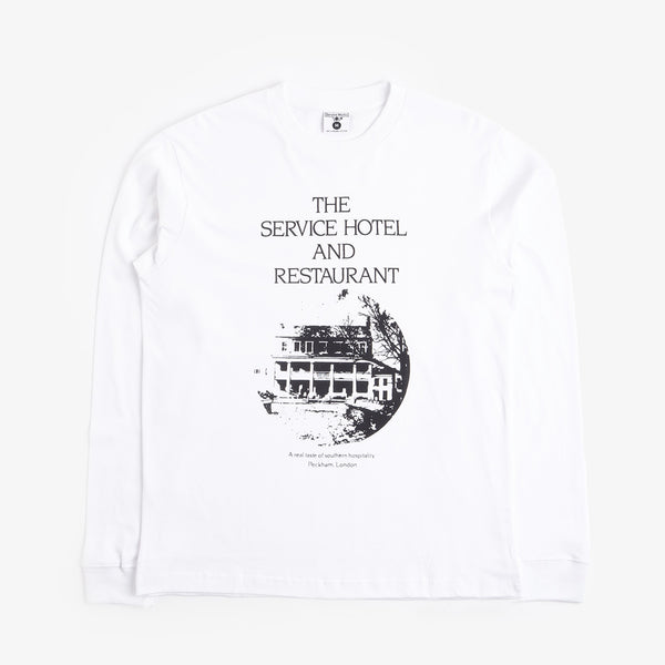 Service Works Service Hotel Long Sleeve T-Shirt, White, Detail Shot 1