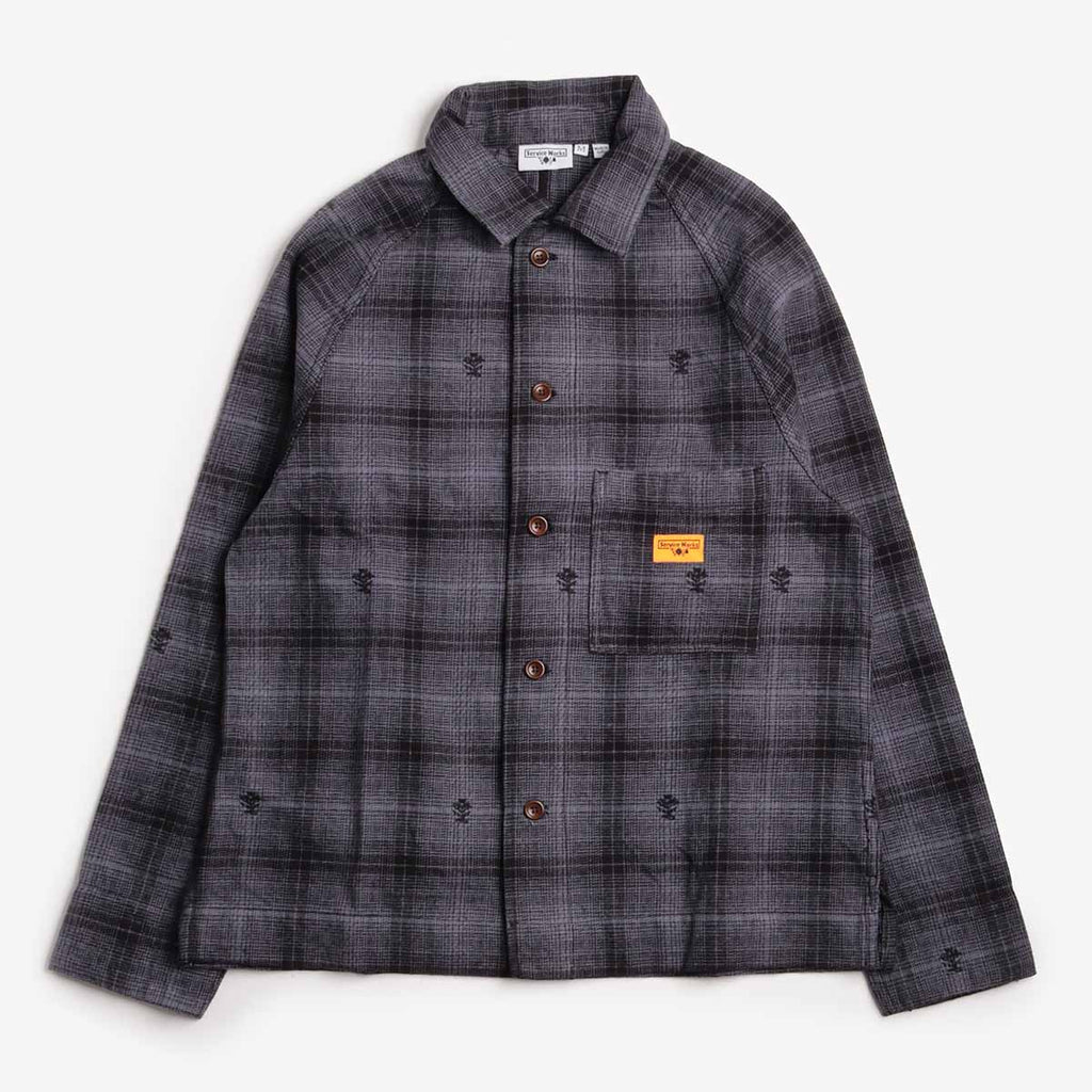 Service Works Thistle Plaid FOH Jacket, Black, Detail Shot 1