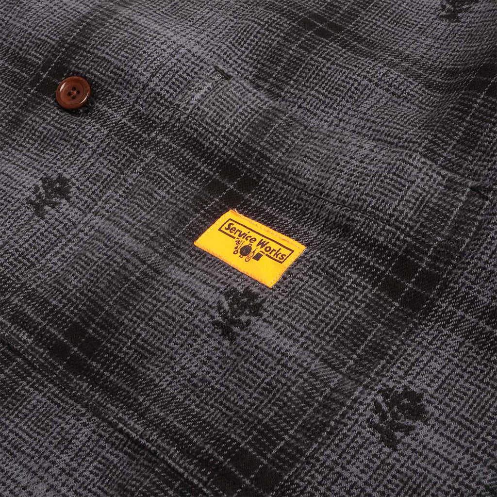 Service Works Thistle Plaid FOH Jacket, Black, Detail Shot 3