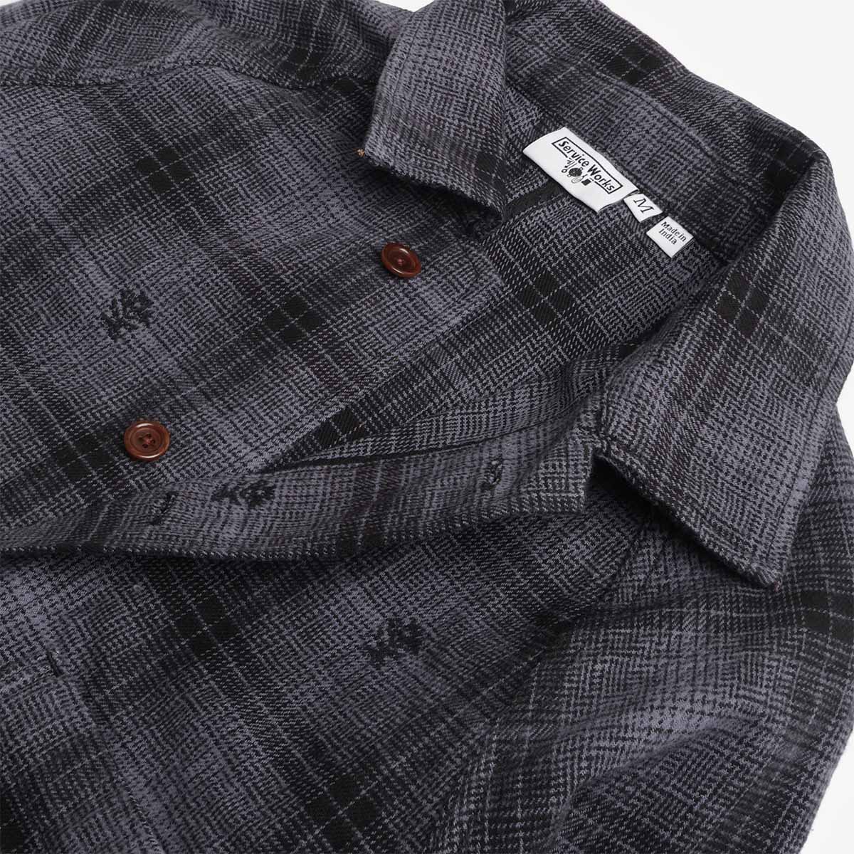 Service Works Thistle Plaid FOH Jacket, Black, Detail Shot 4