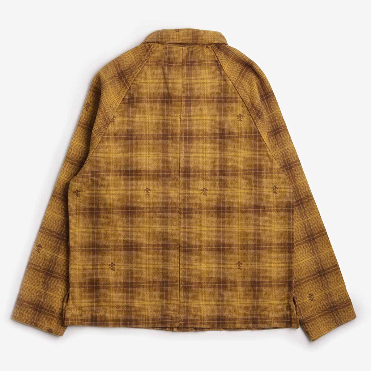 main Service Works Thistle Plaid FOH Jacket, Ochre, Detail Shot 2
