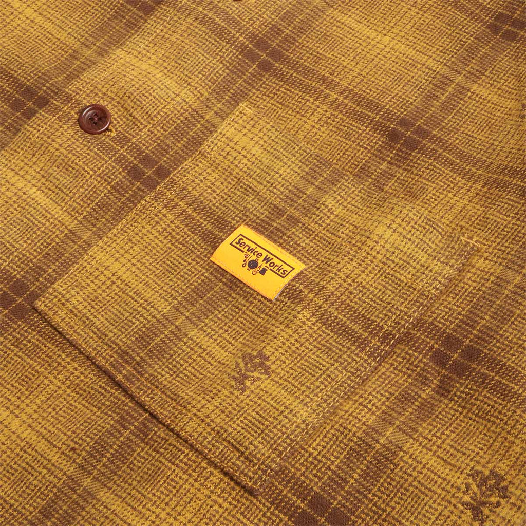 Service Works Thistle Plaid FOH Jacket, Ochre, Detail Shot 3
