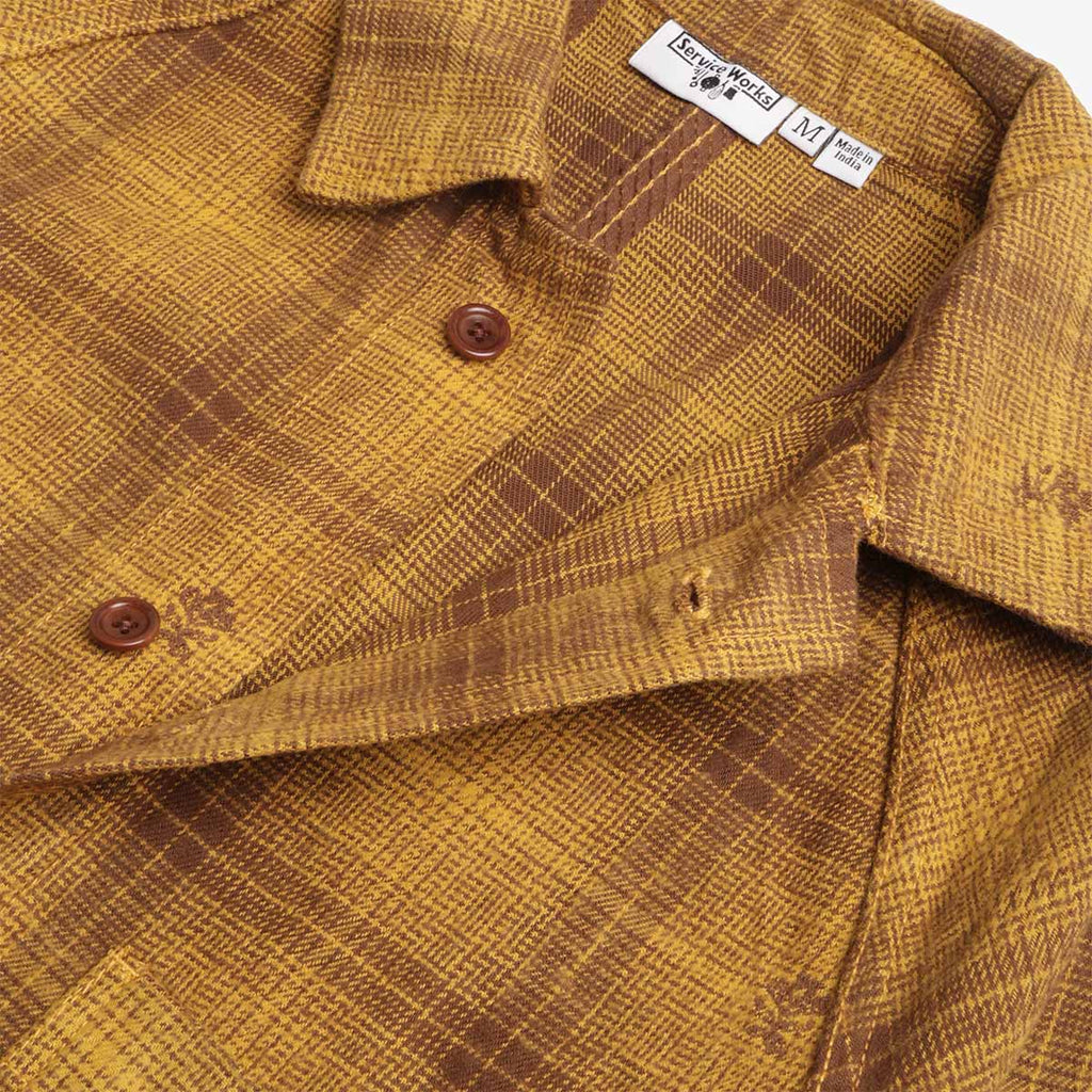 Service Works Thistle Plaid FOH Jacket, Ochre, Detail Shot 4