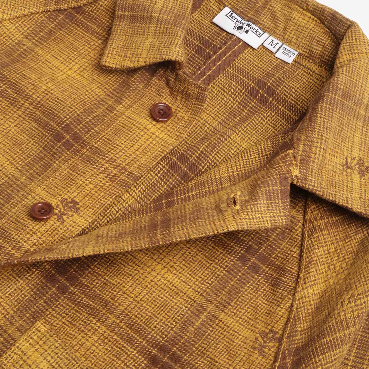 Service Works Thistle Plaid FOH Jacket, Ochre, Detail Shot 4