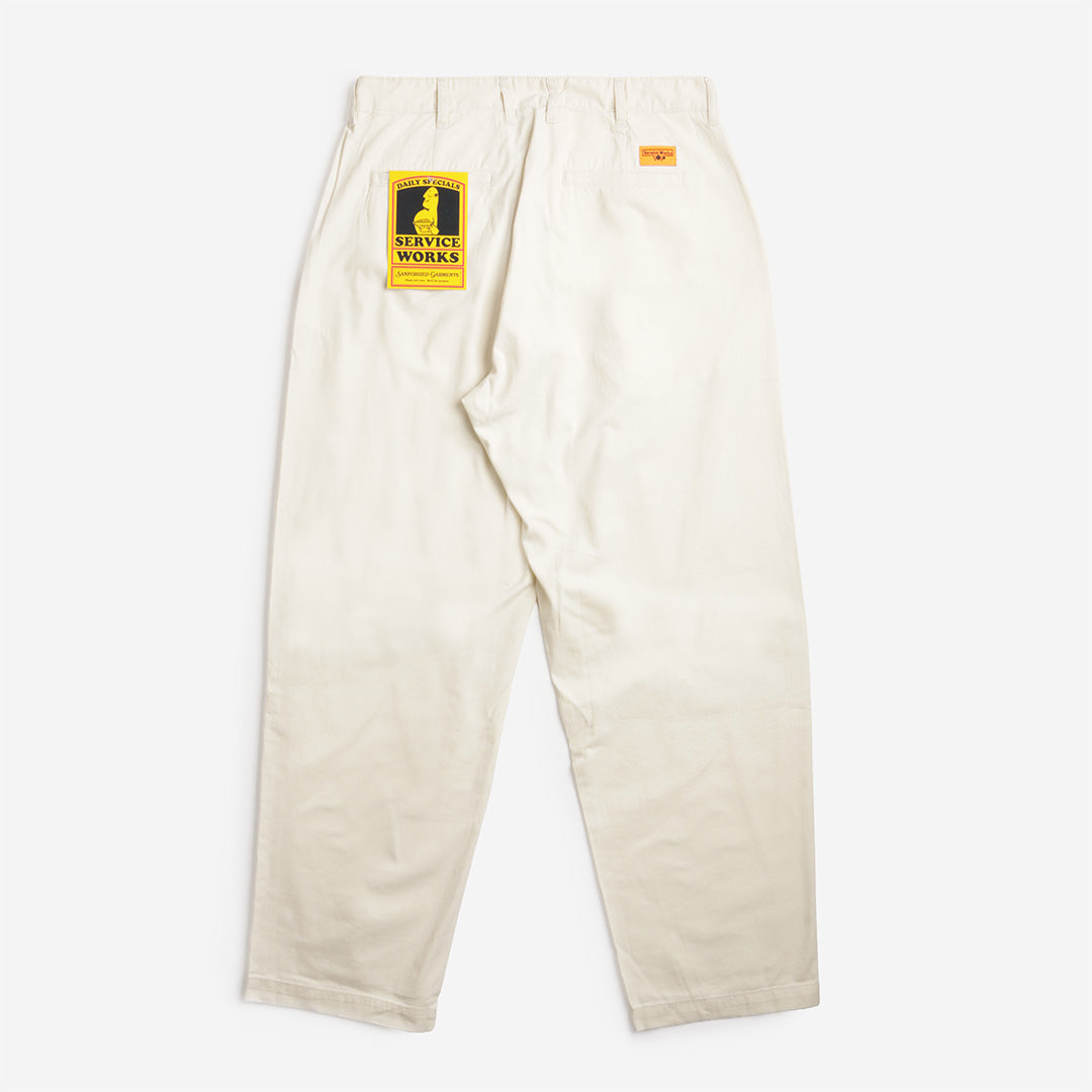 Service Works Twill Part Timer Pants, Off White, Detail Shot 4