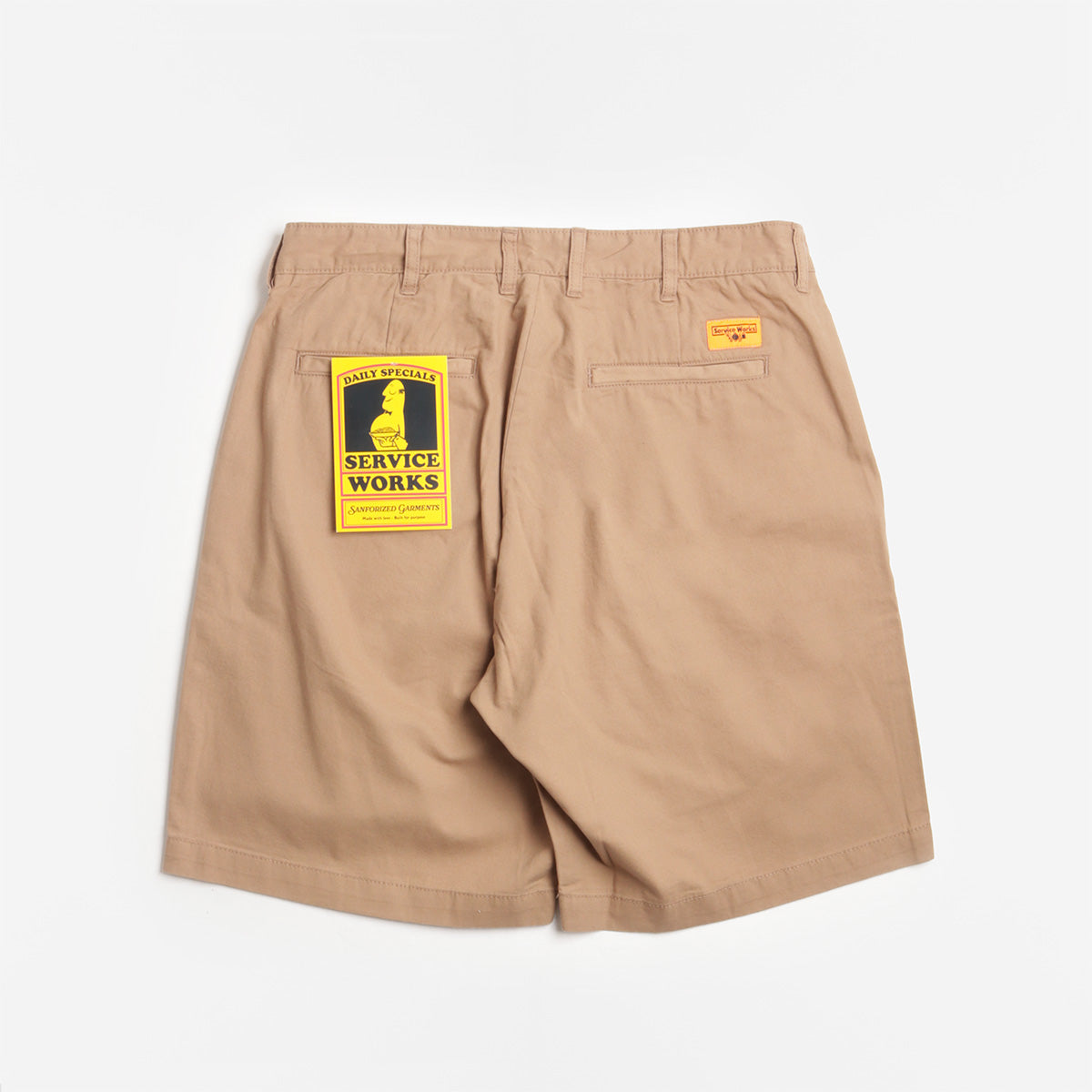 main Service Works Twill Part Timer Shorts, Mushroom, Detail Shot 2
