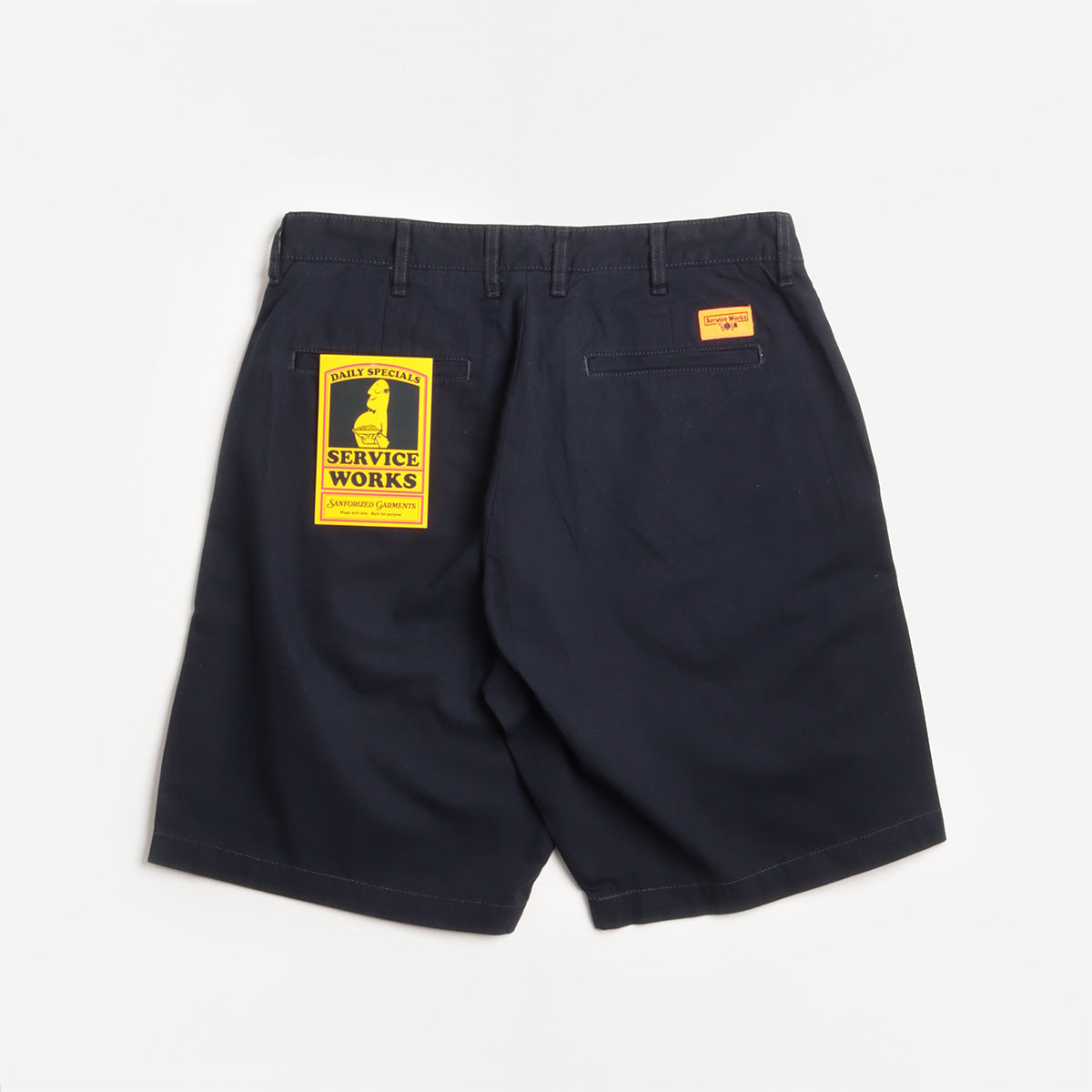 Service Works Twill Part Timer Shorts, Dark Navy, Detail Shot 2