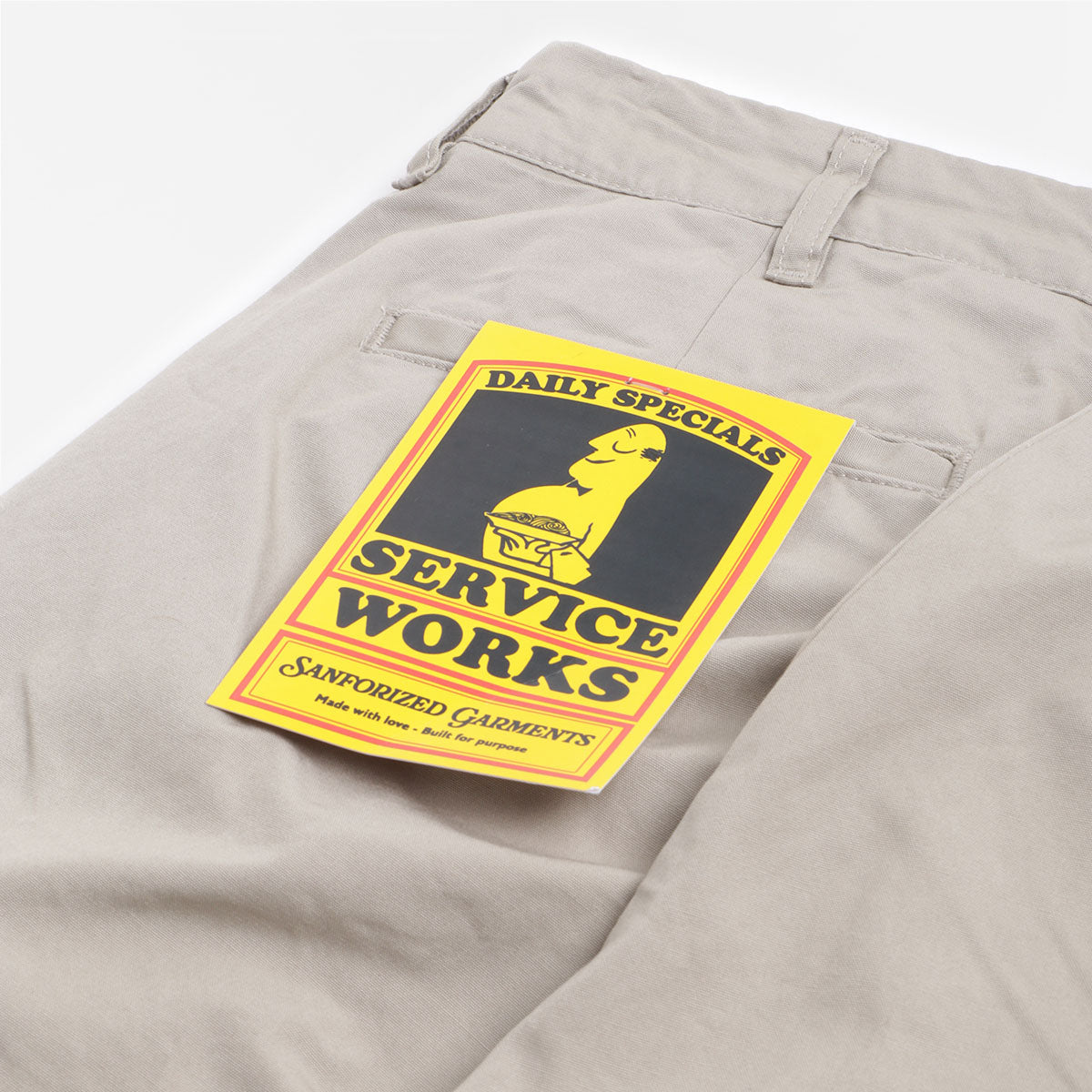 Service Works Twill Part Timer Pant, Stone, Detail Shot 8