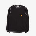 Service Works Waffle Contrast Thermal LS Tee in Black, front view