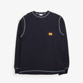 Service Works Waffle Contrast Thermal LS Tee in Navy, front view