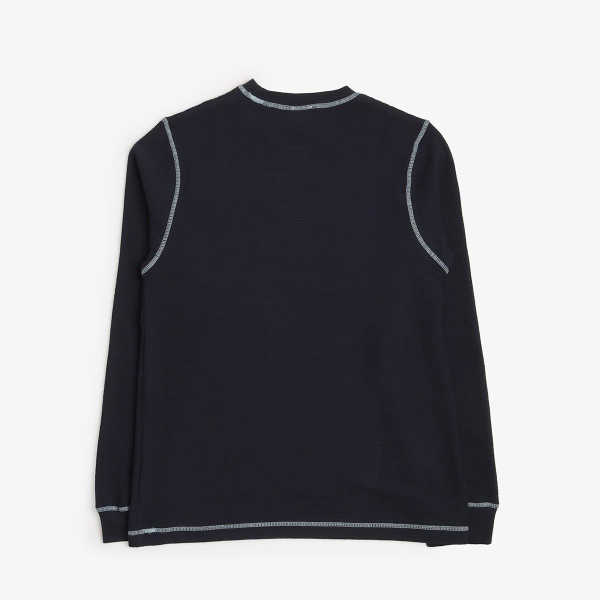 Service Works Waffle Contrast Thermal LS Tee in Navy, back view