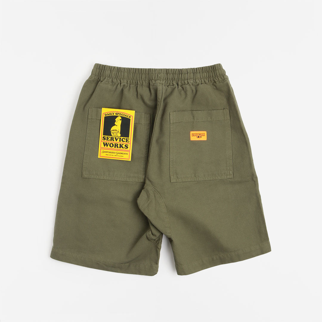 Service Works Classic Chef Shorts, Olive, Detail Shot 3