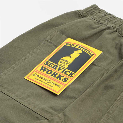 Service Works Classic Chef Shorts, Olive, Detail Shot 5