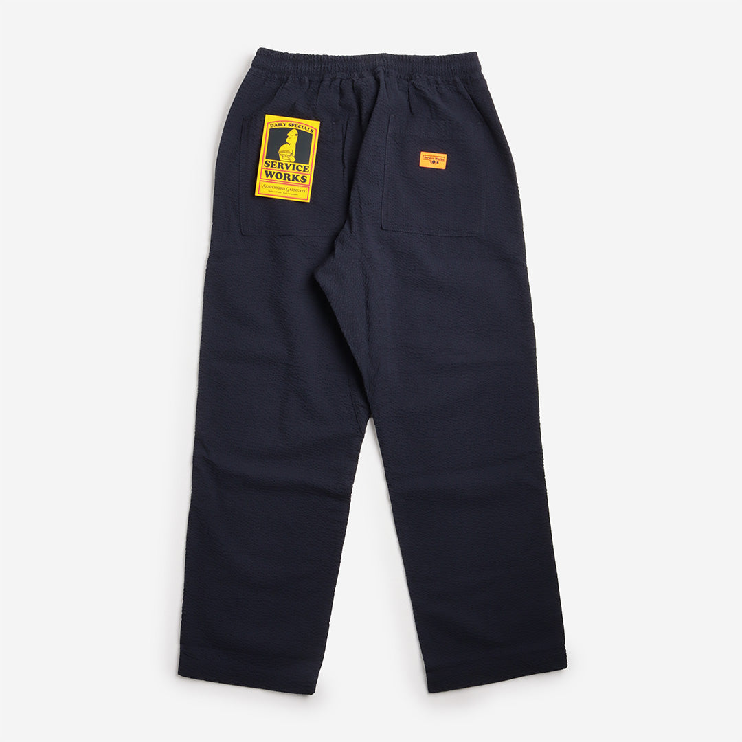 Service Works Seersucker Chef Pants, Dark Navy, Detail Shot 3
