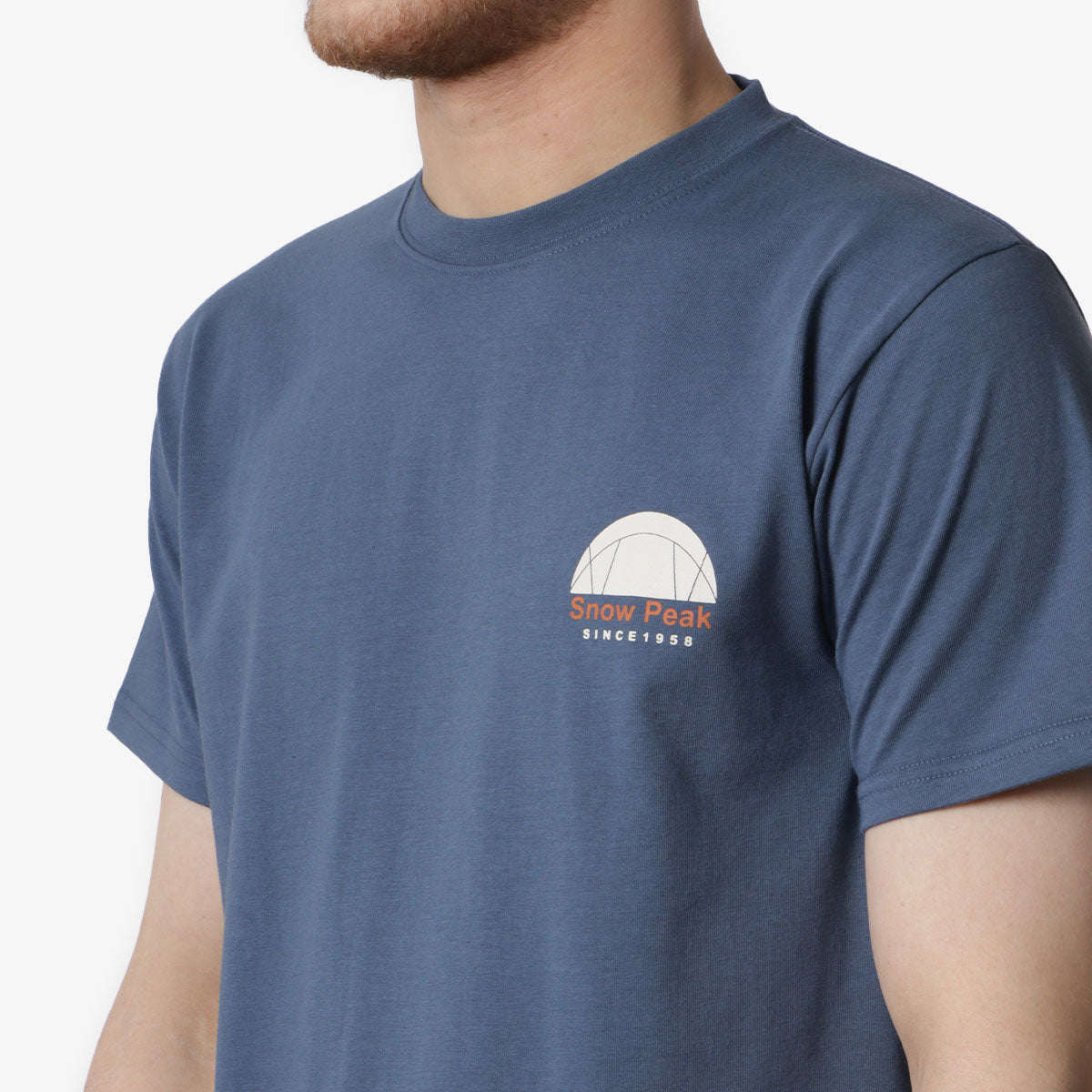 Snow Peak Alpha Breeze Typography T-Shirt, Blue, Detail Shot 3