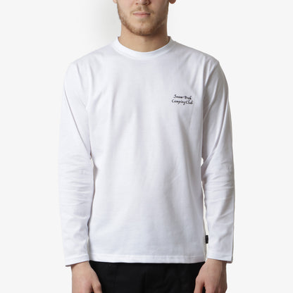 Snow Peak Camping Club Long Sleeve T-Shirt, White, Detail Shot 2