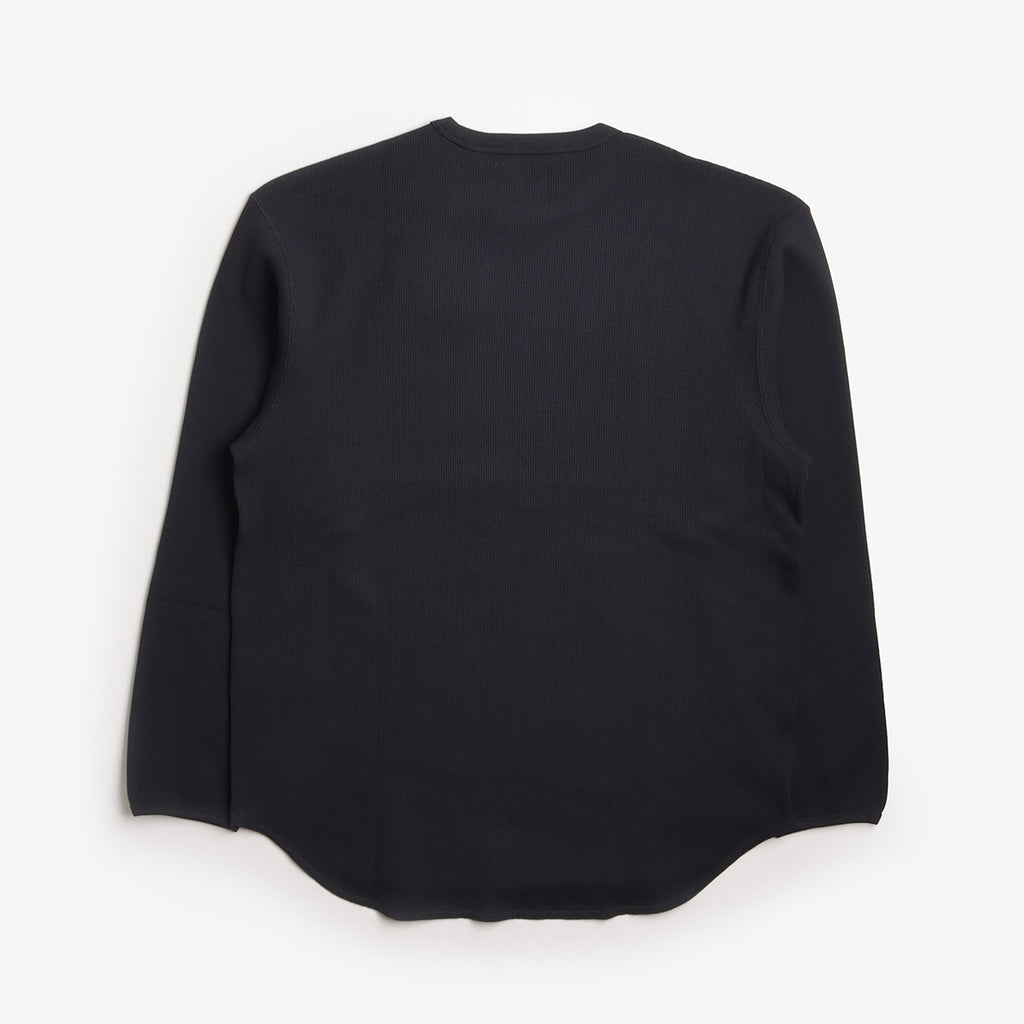 Snow Peak Dry Waffle Long Sleeve T-Shirt, Dark Navy, Detail Shot 2
