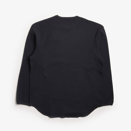 Snow Peak Dry Waffle Long Sleeve T-Shirt, Dark Navy, Detail Shot 2