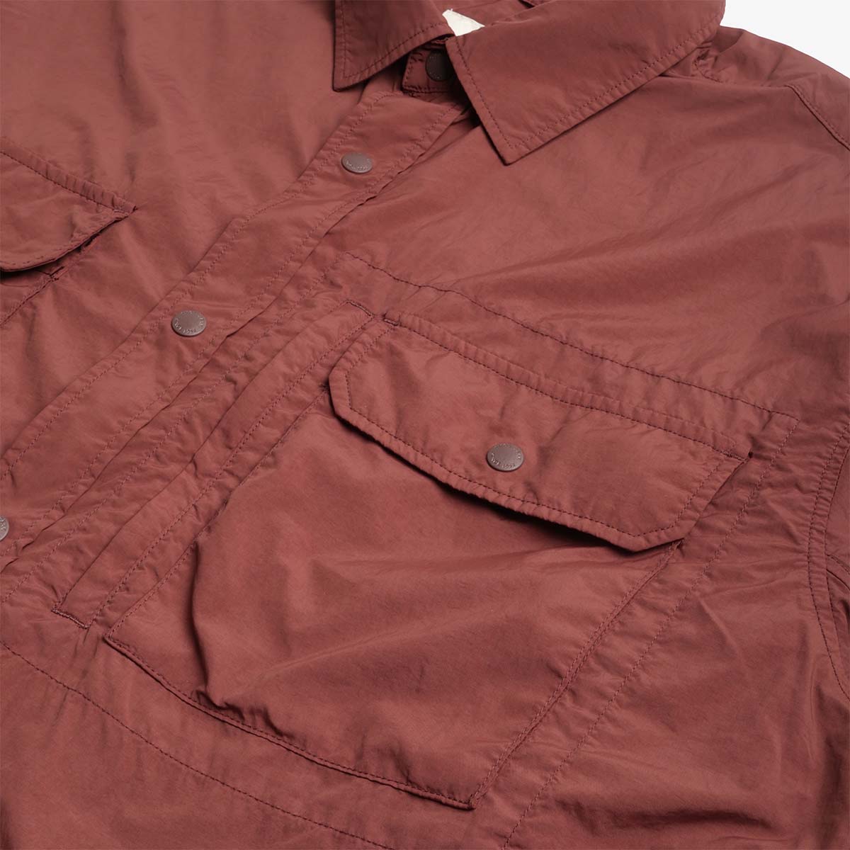 main Snow Peak Garment Dyed Convertible Shirt, Brown, Detail Shot 3