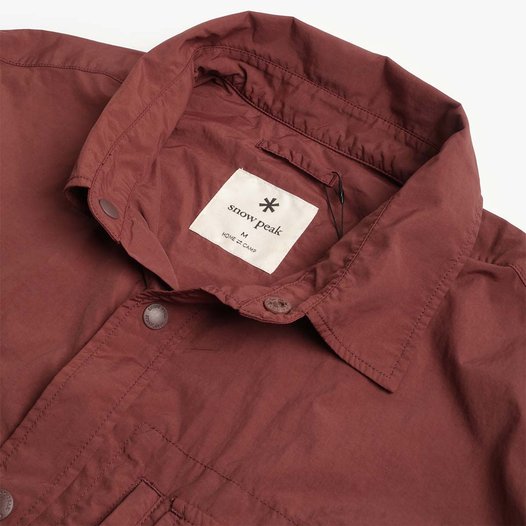 Snow Peak Garment Dyed Convertible Shirt, Brown, Detail Shot 4