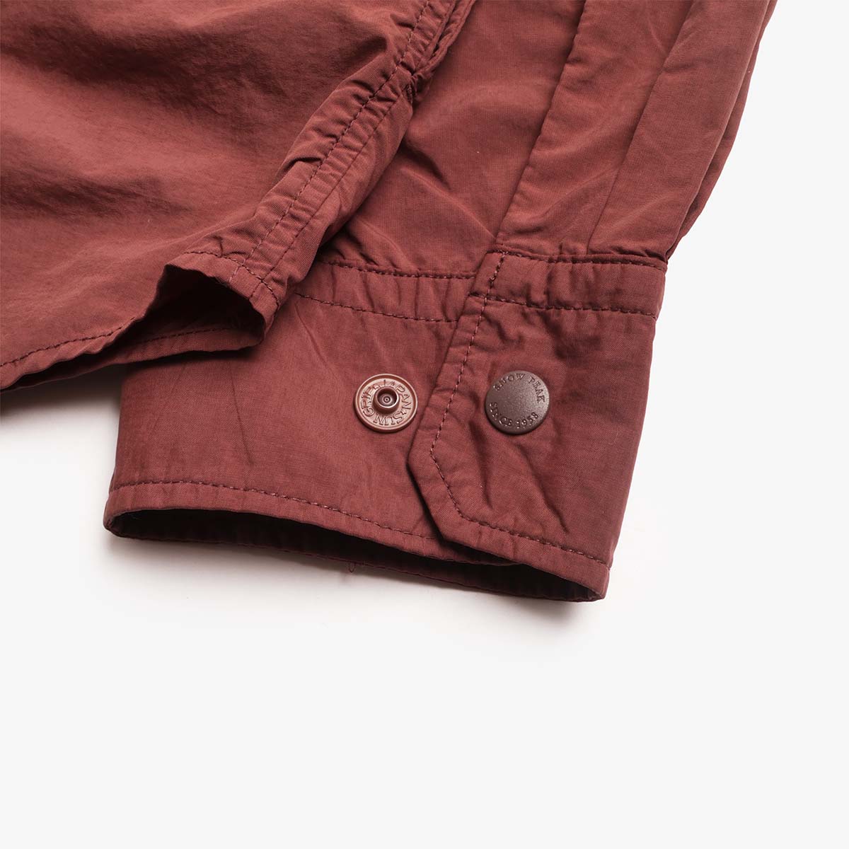 main Snow Peak Garment Dyed Convertible Shirt, Brown, Detail Shot 6