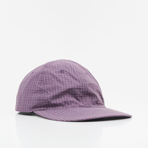 Snow Peak Kasuri Ripstop Cap in Dark Purple, front view