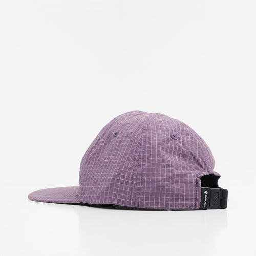 Snow Peak Kasuri Ripstop Cap in Dark Purple, back view