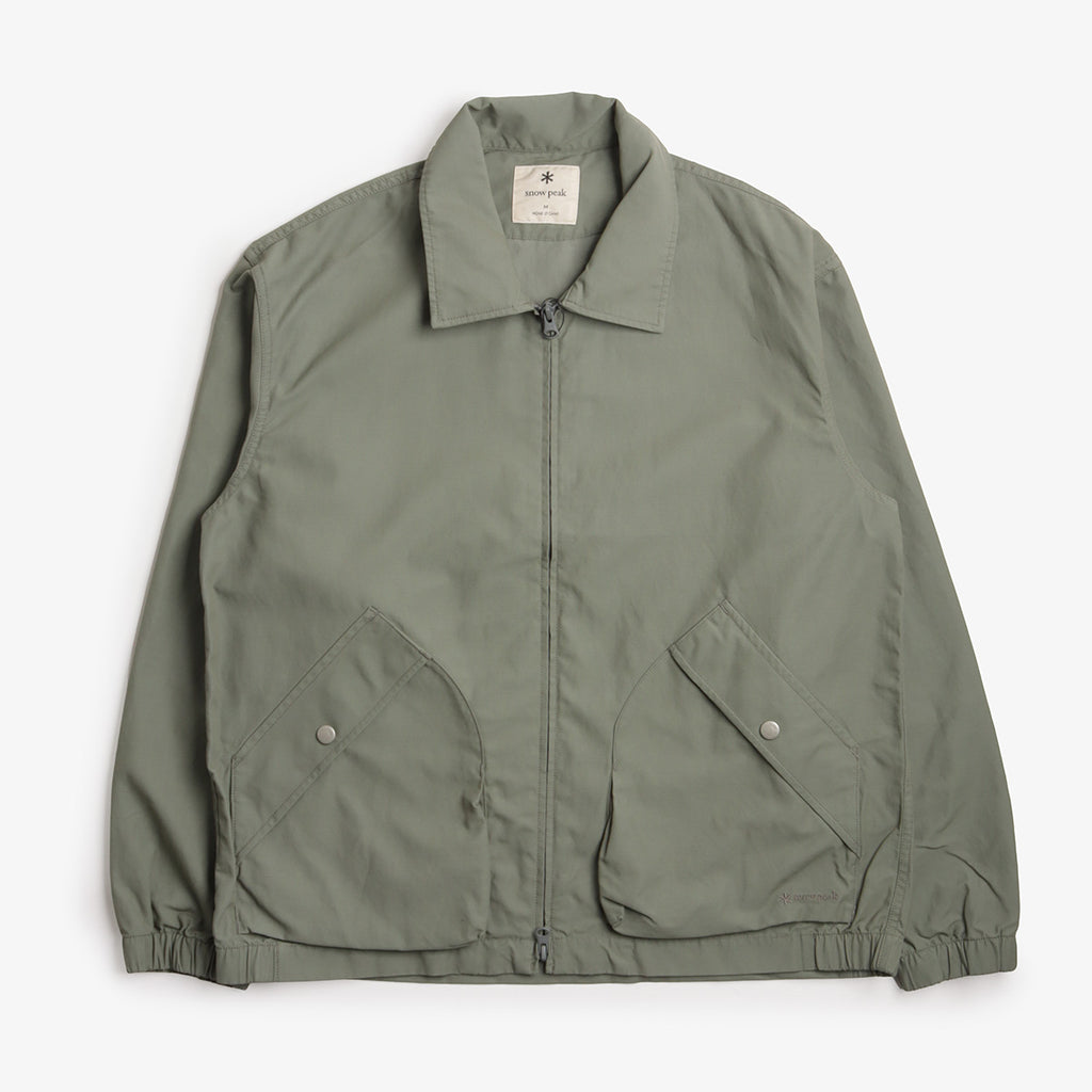 Snow Peak Light Dobby Cloth Harrington Jacket, Foliage, Detail Shot 1