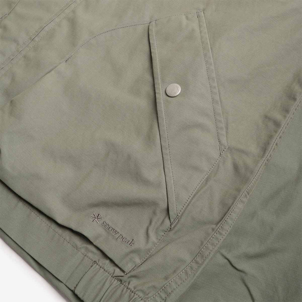 Snow Peak Light Dobby Cloth Harrington Jacket, Foliage, Detail Shot 2