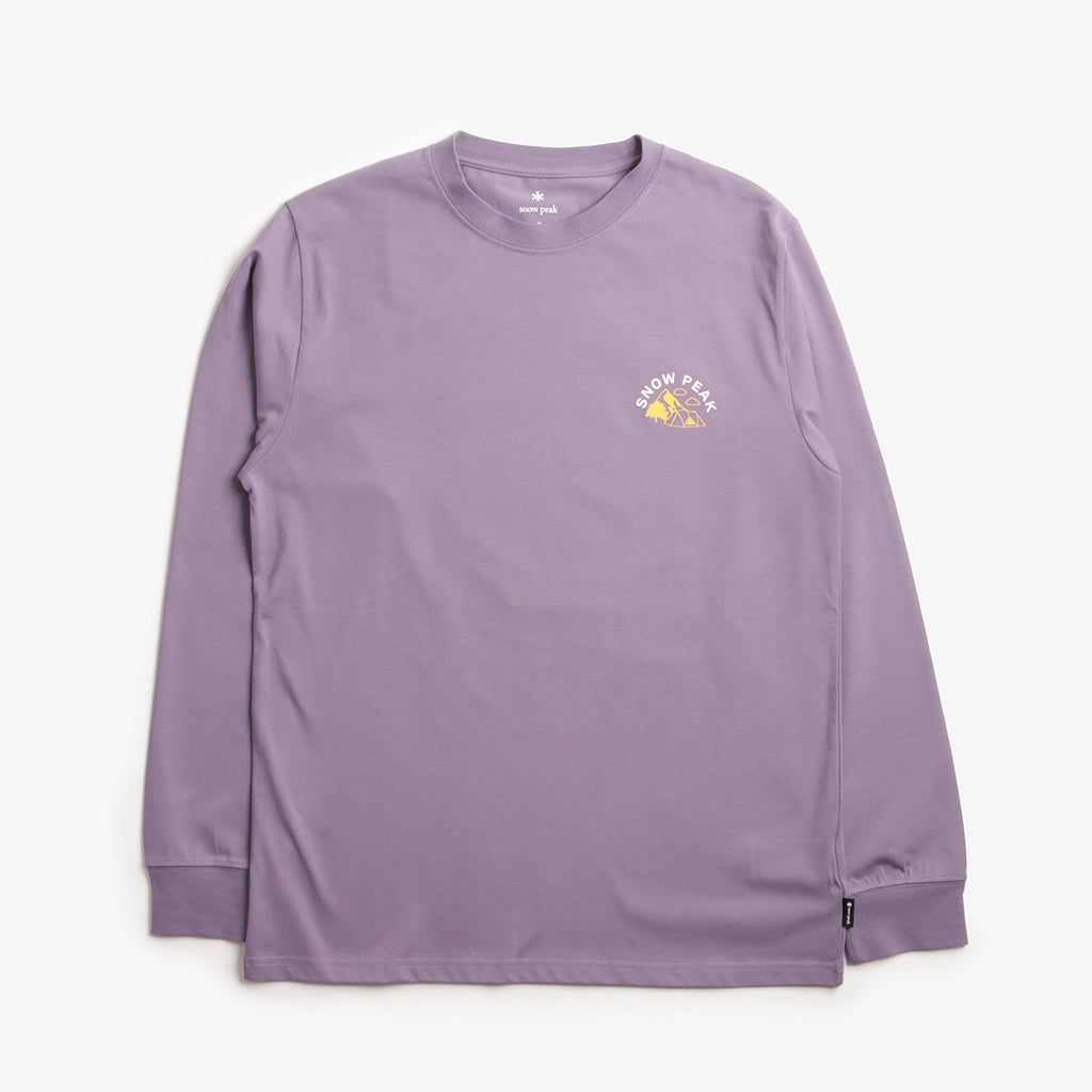 Snow Peak Living With Nature Long Sleeve T-Shirt, Purple, Detail Shot 2