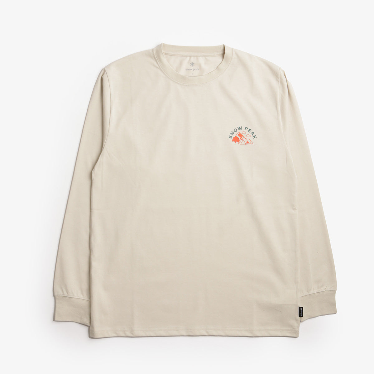 Snow Peak Living With Nature Long Sleeve T-Shirt, Ivory, Detail Shot 1