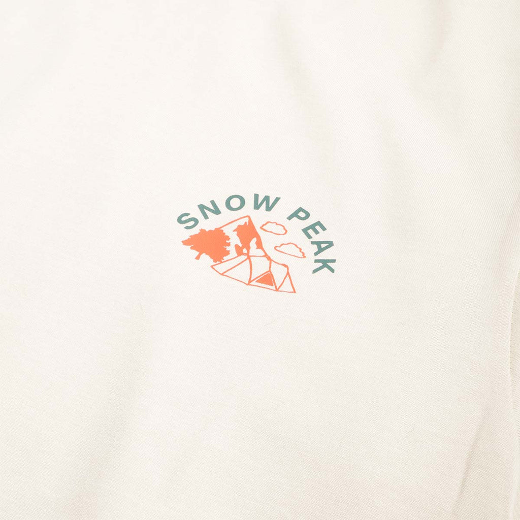 Snow Peak Living With Nature Long Sleeve T-Shirt, Ivory, Detail Shot 2