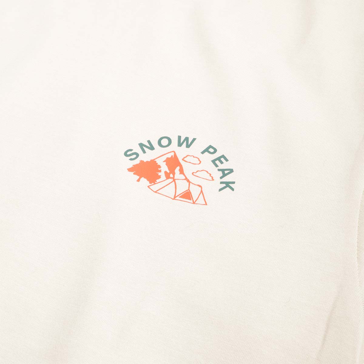Snow Peak Living With Nature Long Sleeve T-Shirt, Ivory, Detail Shot 2