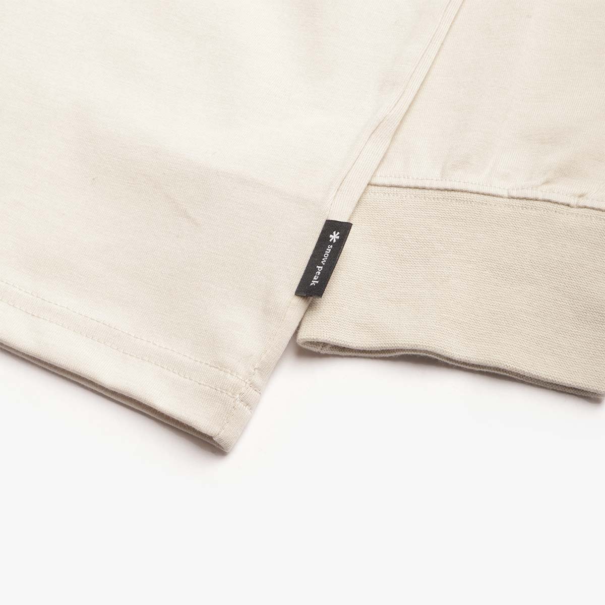 Snow Peak Living With Nature Long Sleeve T-Shirt, Ivory, Detail Shot 3