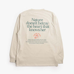 thumbnail Snow Peak Living With Nature Long Sleeve T-Shirt, Ivory, Detail Shot 4
