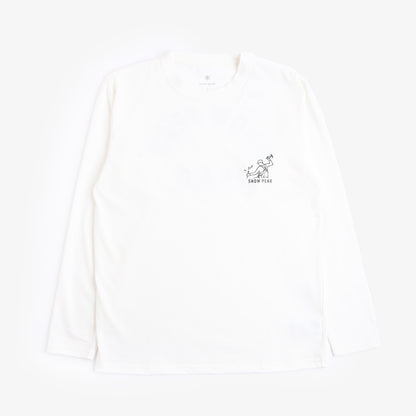 Snow Peak Foam Printed Long Sleeve T-Shirt, White, Detail Shot 2