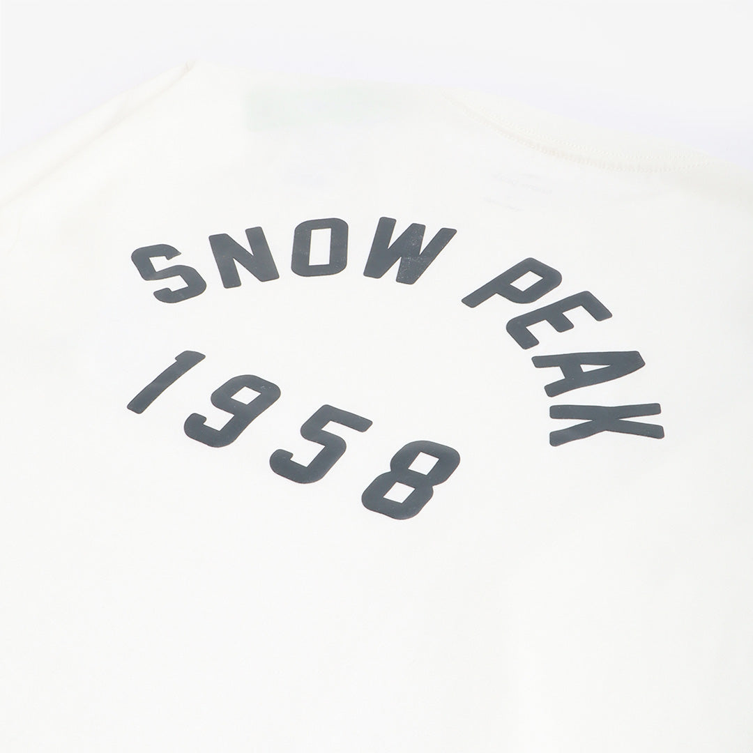 Snow Peak Foam Printed Long Sleeve T-Shirt, White, Detail Shot 4