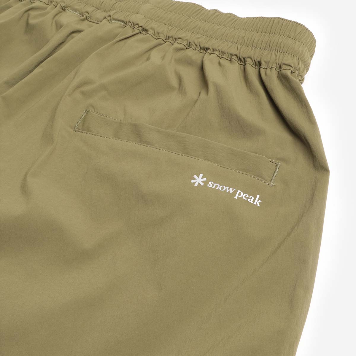 main Snow Peak New Standard Easy Shorts, Olive, Detail Shot 5