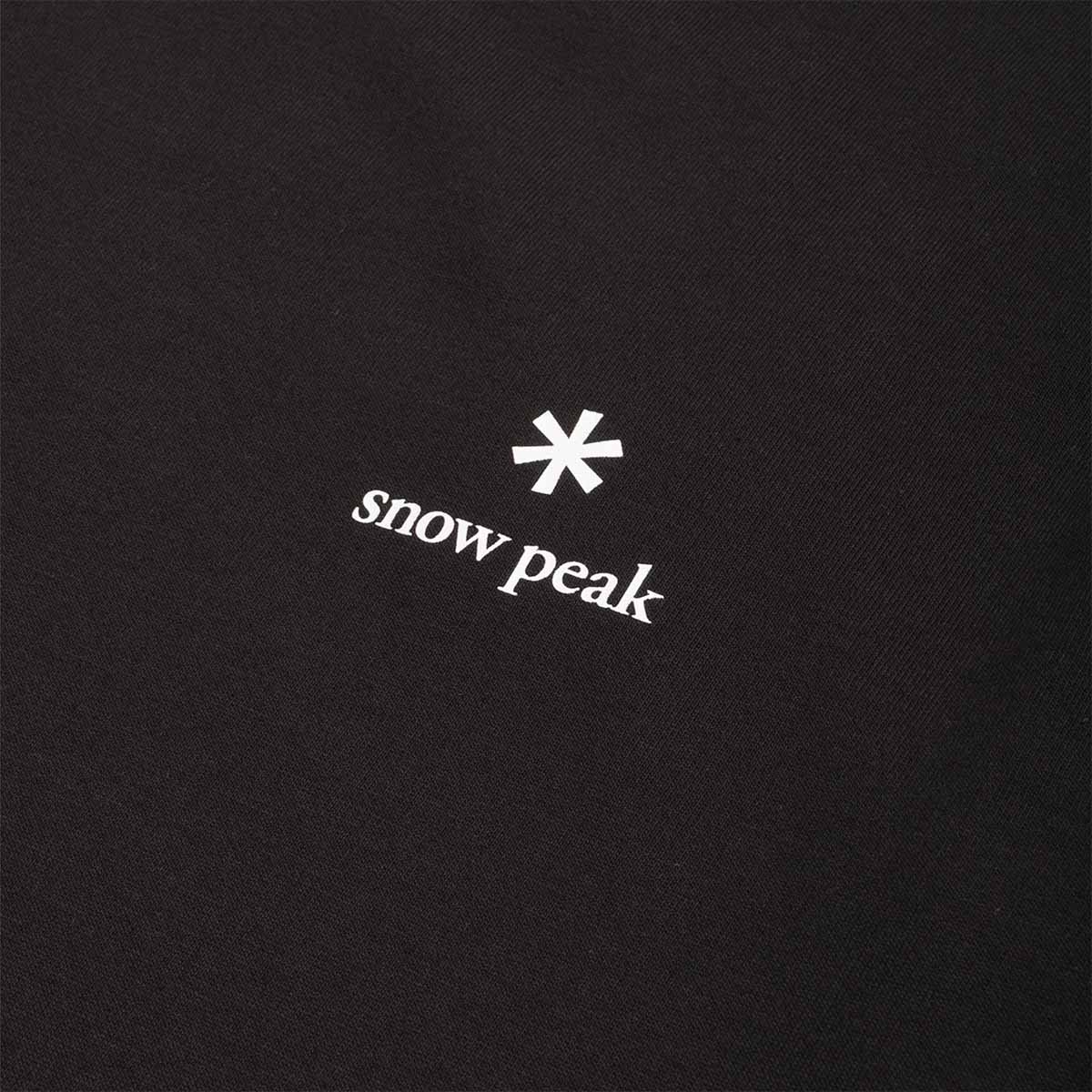 Snow Peak New Standard Logo T-Shirt, Black, Detail Shot 3