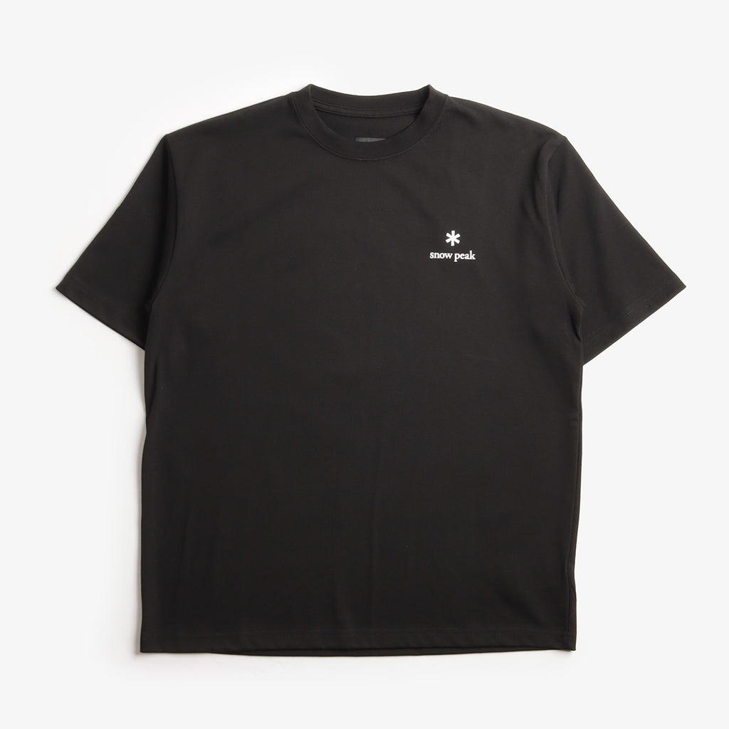 Snow Peak New Standard Logo T-Shirt, Black, Detail Shot 1