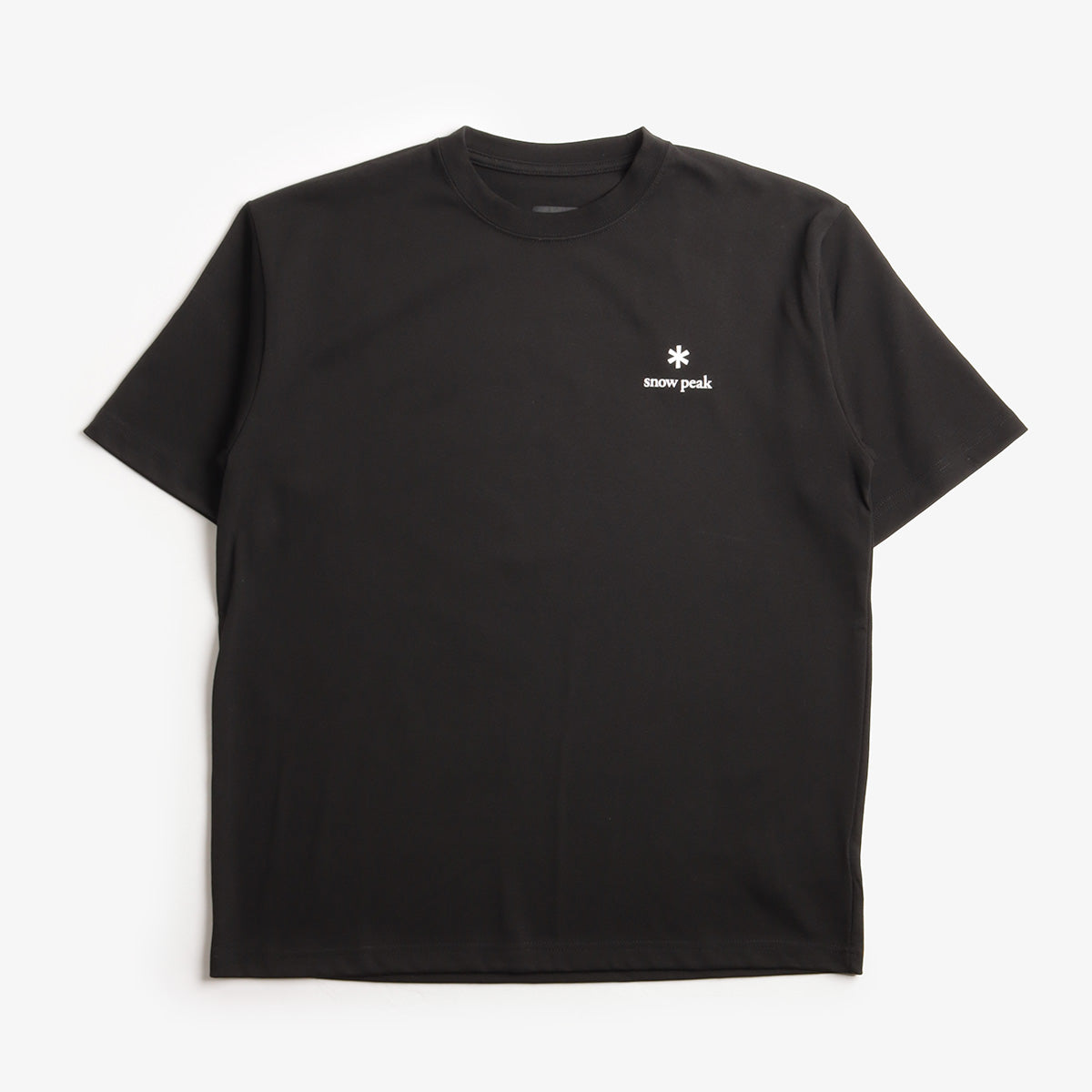 Snow Peak New Standard Logo T-Shirt, Black, Detail Shot 1